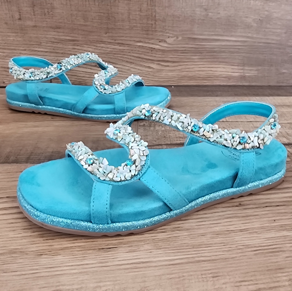 ImpoWomen's Danni Memory Foam Embellished Flat Sandals
